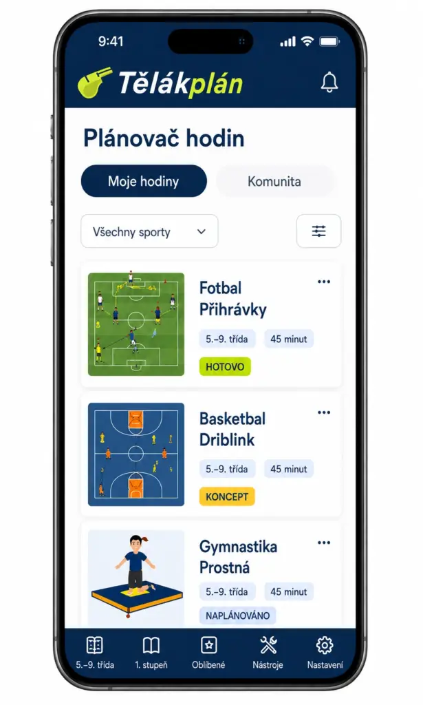 Tělákplán · Plánovač hodin · Moje hodiny