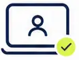 Ikona uživatelského účtu se zaškrtnutím.